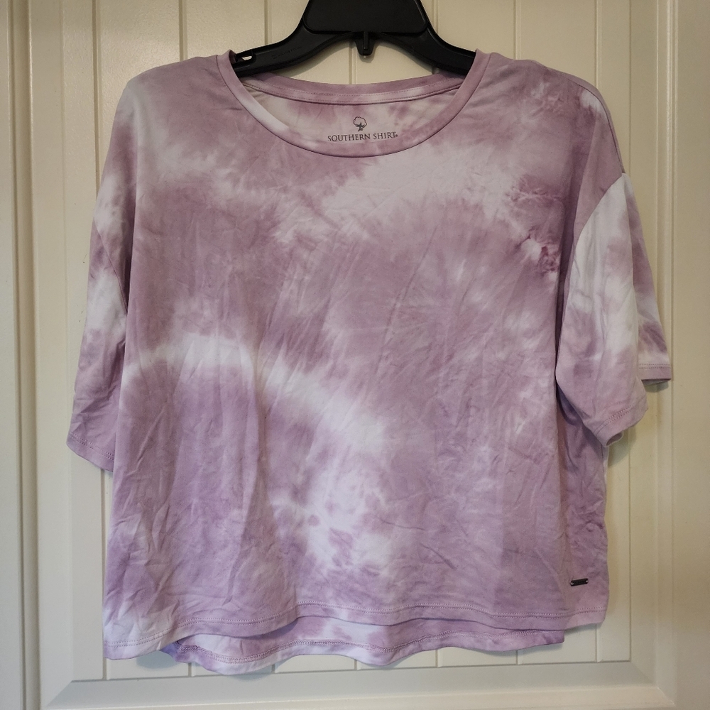 Southern Shirt Cropped Style Purple Tie-Dye T-Shirt Size Small - Picture 2 of 4